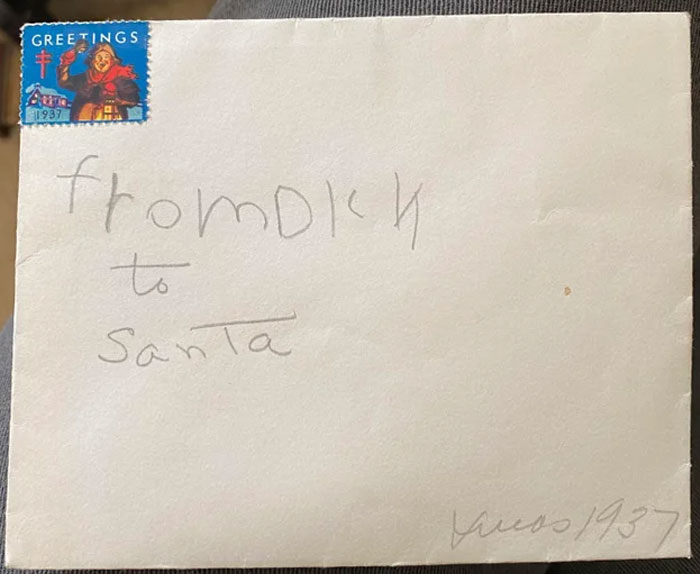 1937 Letter To Santa - Unopened. Sorry- I Can’t Do It