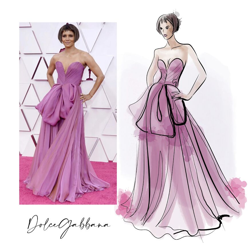 I Was So Impressed With The Oscar 2021 Red Carpet Looks That I Stoped To Work And Drew 6 Of Them!)))