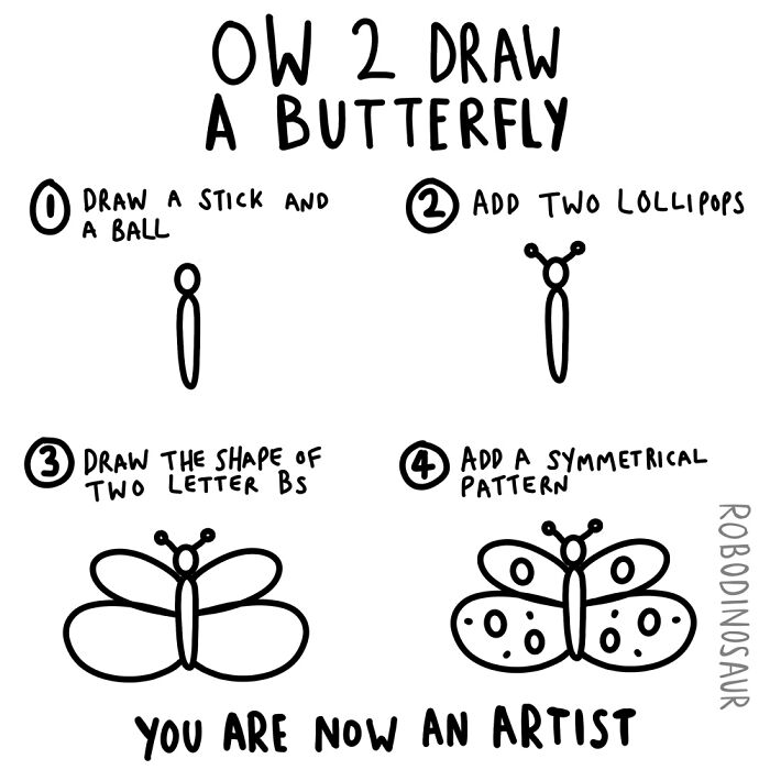 How 2 Draw A Butterfly