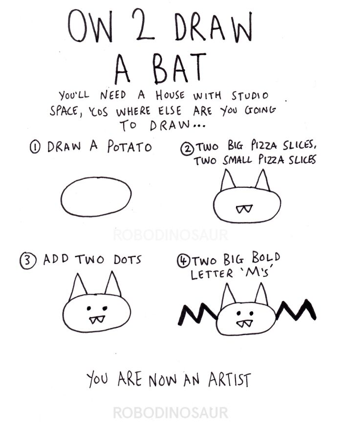 How 2 Draw A Bat