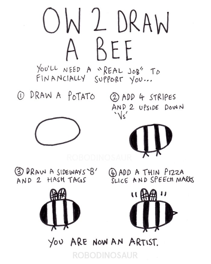 How 2 Draw A Bee