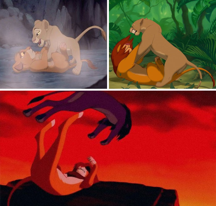 In The Lion King, (1994) Nala Used Her Anti-Pounce Maneuver On Simba As A Cub And A Grown Lioness. When He Fights Scar At Pride Rock, Simba Finally Puts The Maneuver To Good Use