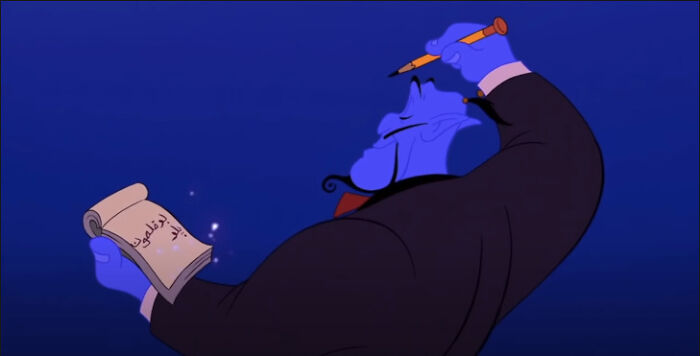 In Aladdin, The Genie Writes Aladdin’s Order From Right To Left, Which Is How Arabic Would Be Actually Written