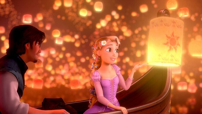 In Tangled, The Lantern That Rapunzel Lofts Back Into The Sky Is The One Lit By The Queen And King (Her True Parents)