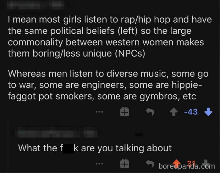 Found On A Girls vs. Boys Meme. I Guess All Women Share All The Same Musical Taste And Political Beliefs?
