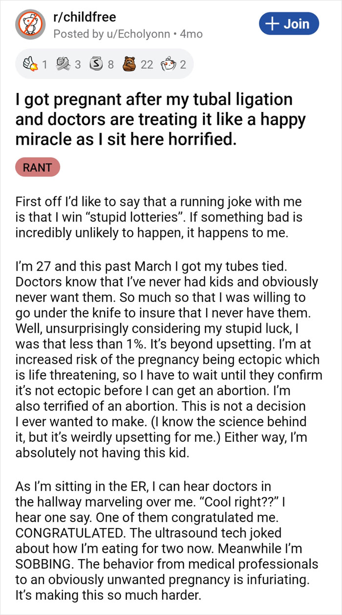I Got Pregnant After My Tubal Ligation And Doctors Are Treating It Like A Happy Miracle As I Sit Here Horrified