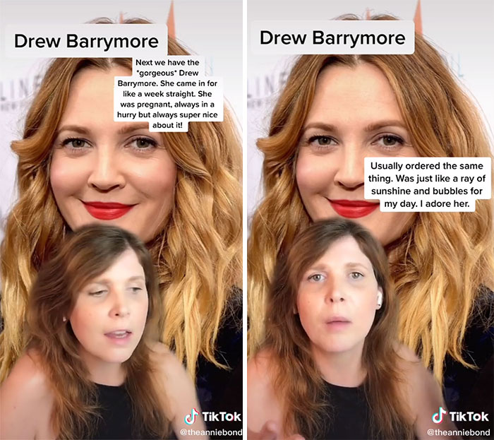Drew Barrymore - Described By A Waitress