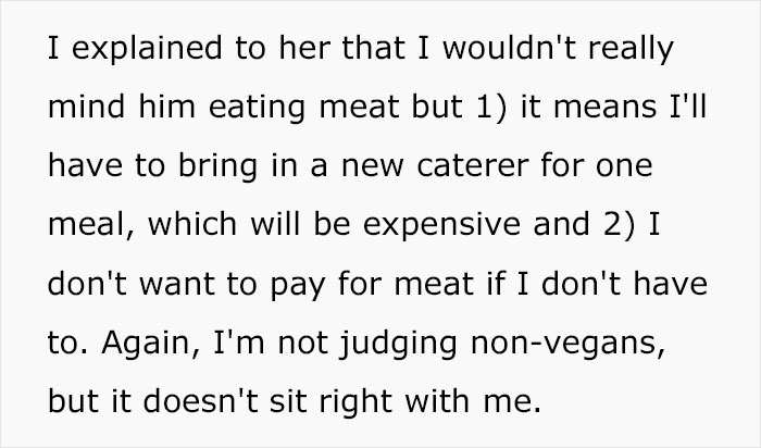 Uncle Refuses To Eat A Meal Without Meat At His Vegan Niece’s Wedding, Stirs Up Family Drama