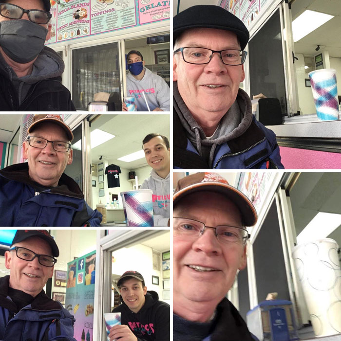 My Dad Is First In Line At Our Local Ice Cream Shop Opening Every Year