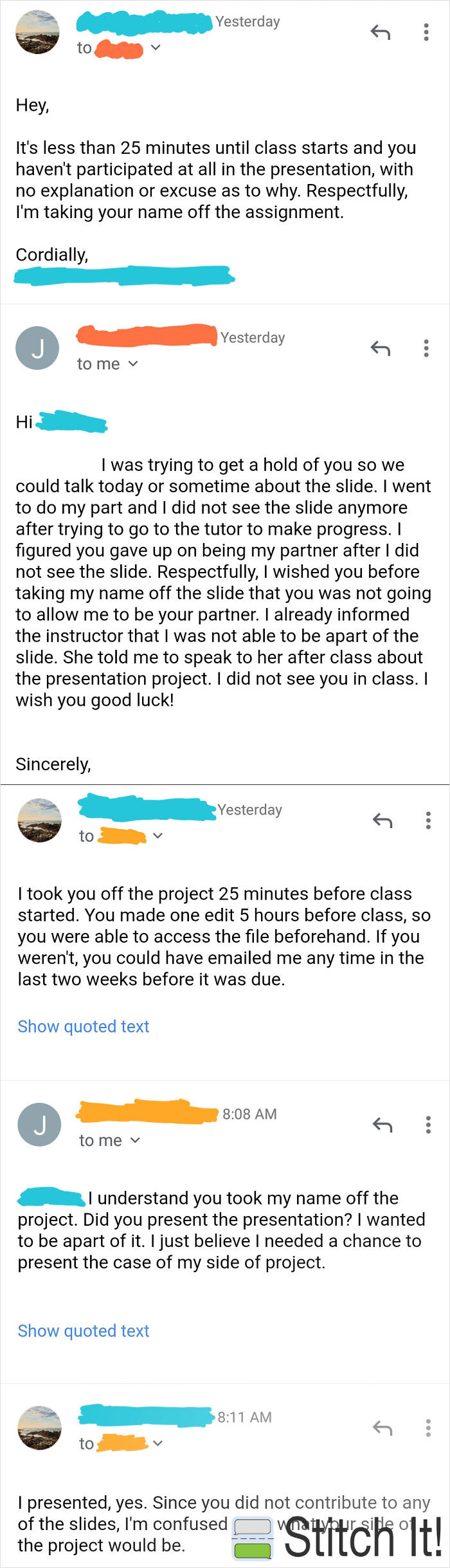 Gave This Dude Until 25 Minutes Before Class To Participate, Then Shut Him Out Of The Presentation