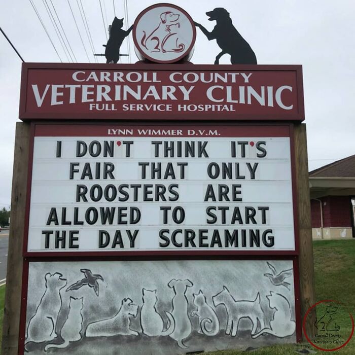 30 Of The Funniest Outdoor Signs From This Vet Clinic To Make You Crack A Smile (New Pics)