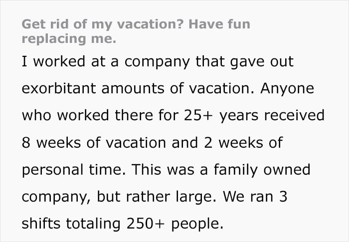 Employee Worked For A Company For 4 Decades And Got His Vacation Time Cut So He Took His Sweet Revenge