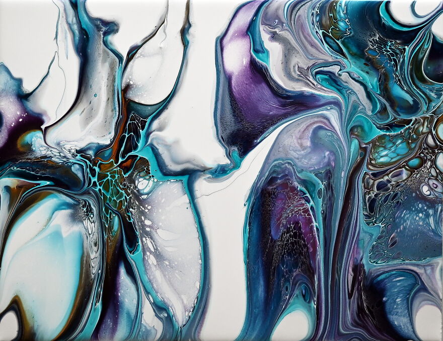 Practising Bloom ~ Minimalist Style Pour ~ Fluid Art Painting Practising Bloom ~ Minimalist Style Pour ~ Fluid Art Painting