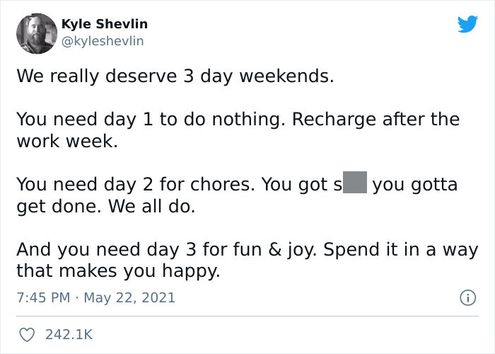 Thousands Are Agreeing With This Guy Saying We Deserve To Have A 3-Day Weekend