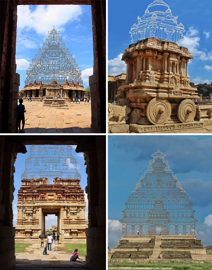 Algunas ruinas de templos indios y su aspecto en su época de esplendor
