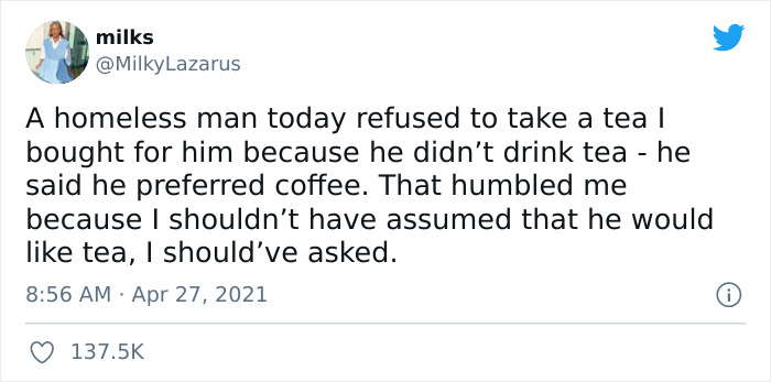 Homeless Man Rejects Tea From Stranger As He Prefers Coffee, Story Reaches Twitter And Goes Viral