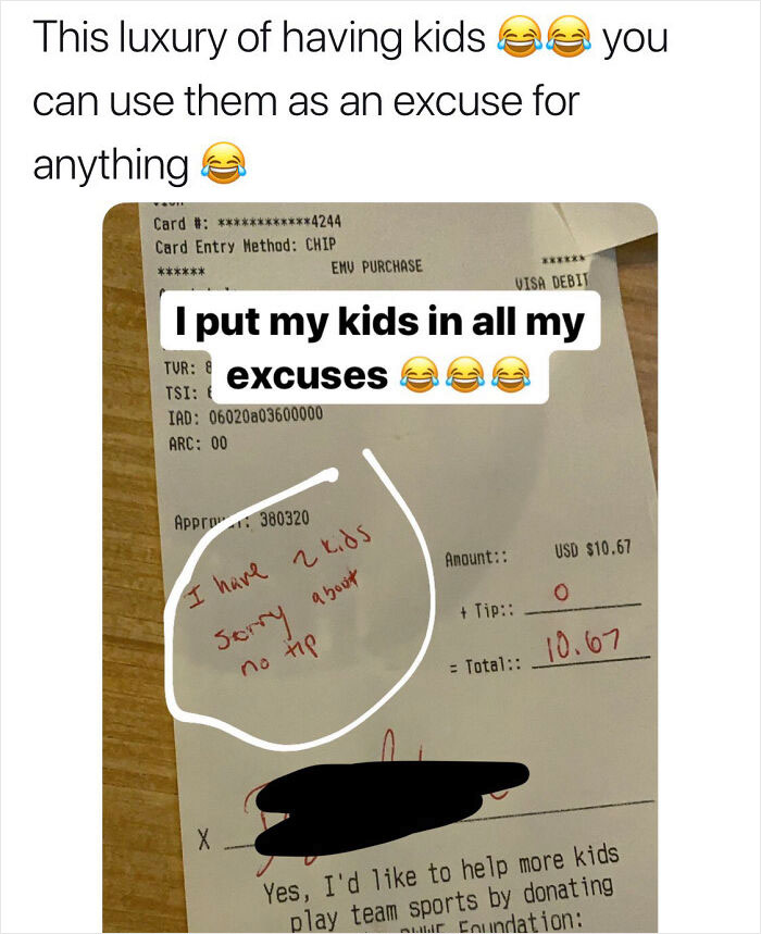 Using Having Kids As An Excuse Not To Tip Servers Who May Also Have Kids To Feed