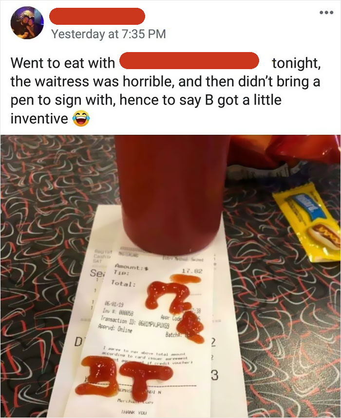 A Facebook Friend Proudly Posts Lack Of Tipping And Creating A Mess For The Server