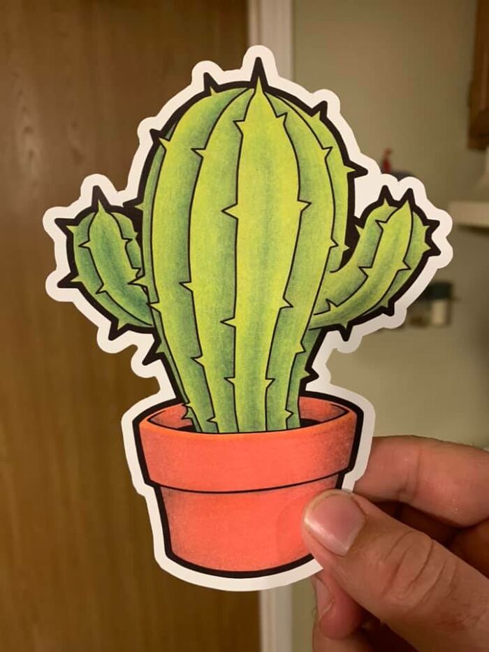 I Drew A Cactus And Made It Into A Sticker