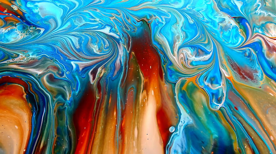 Dutch Pour And Marble Roll ~ Fluid Art Painting ~ Acrylic Pouring ~ Beautiful Colours Dutch Pour And Marble Roll ~ Fluid Art Painting ~ Acrylic Pouring ~ Beautiful Colours
