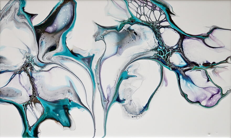 Practising Bloom ~ Minimalist Style Pour ~ Fluid Art Painting Practising Bloom ~ Minimalist Style Pour ~ Fluid Art Painting