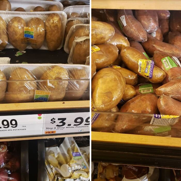 Wtf Is The Point Of Wrapping Potatoes In Plastic! Please Just Buy The Ones Right Next To These Not In Plastic