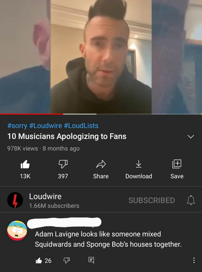 Found This Gem While Scrolling Through The Backlash Against Maroon 5 On A Loudwire Video