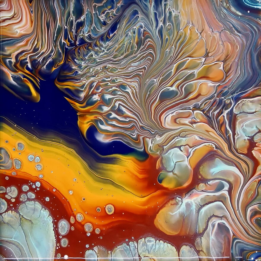 Phantasy Acrylic Pour ~ Straight Pour And Marbles Phantasy Acrylic Pour ~ Straight Pour And Marbles