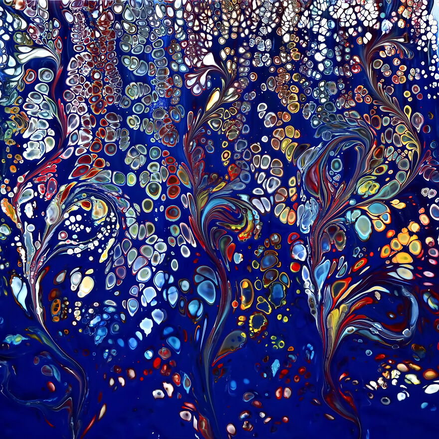 Acrylic Swipe And Marble Roll ~ Fluid Art Painting ~ Step By Step Tutorial ~ Acrylic Pouring