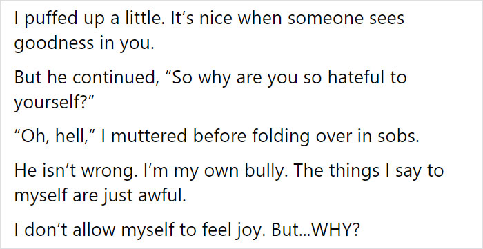 Woman Explains Why Many People Are So Hateful To Themselves, Yet So Loving To Others