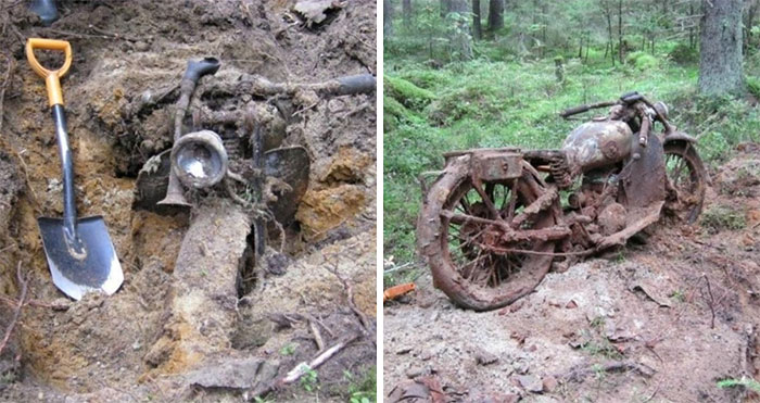 Motorcycle L-300. According To Archaeologists, This Motorbike Was Hidden By The Retreating Units Of The Soviet Army In The Summer Of 1941