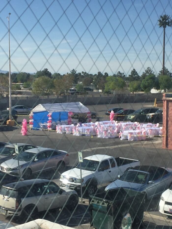 Someone Hosted Their Wedding Today In The Welfare Office Parking Lot