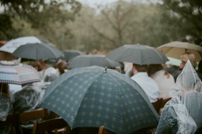 Nothing Says "I Don't Give A [damn] About My Guests" Like Forcing Them To Sit In The Rain In October For Your Ceremony Because You Couldn't Be Bothered To Have A Backup Plan For Your Outdoor Wedding