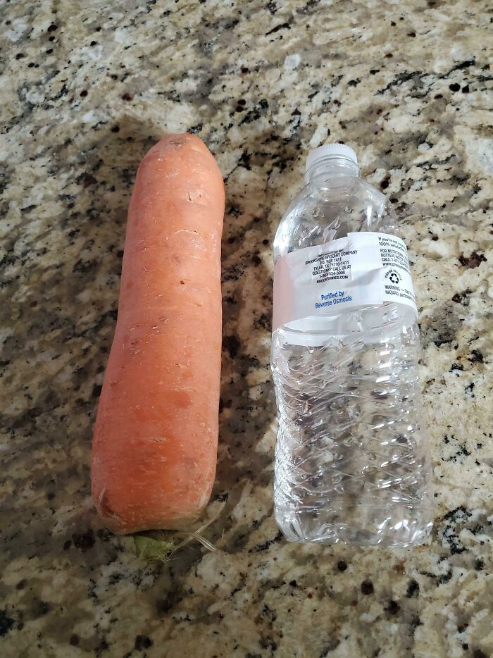 We Ordered A Pound Of Carrots. We Got A Pound Of Carrot. Bottle For Scale