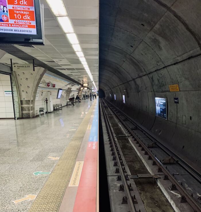 The Contrast Of This Metro Station In Istanbul