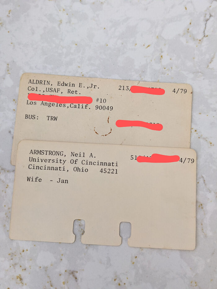 I Got My Recently Passed Grandfather's Personal Contact Book From The 70's - And Neil Armstrong And Buzz Aldrin Are In It