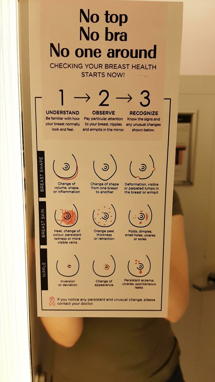 The Bra Store I Went To Has Instructions For A Self Breast Exam In The Change Room