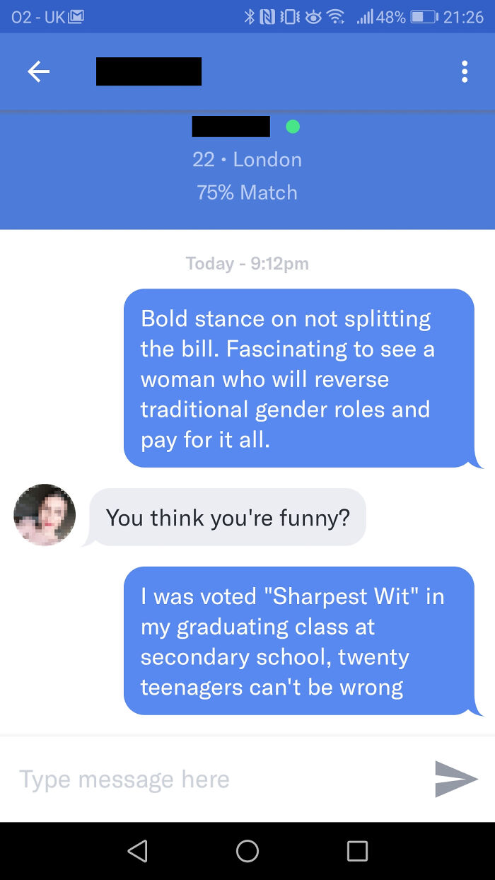 Her Profile Said She Wouldn't Date Anyone Who Would Split The Bill