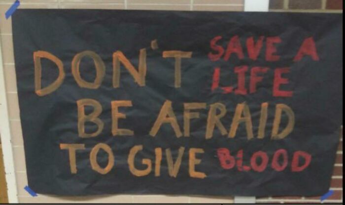 To Advertise Giving Blood