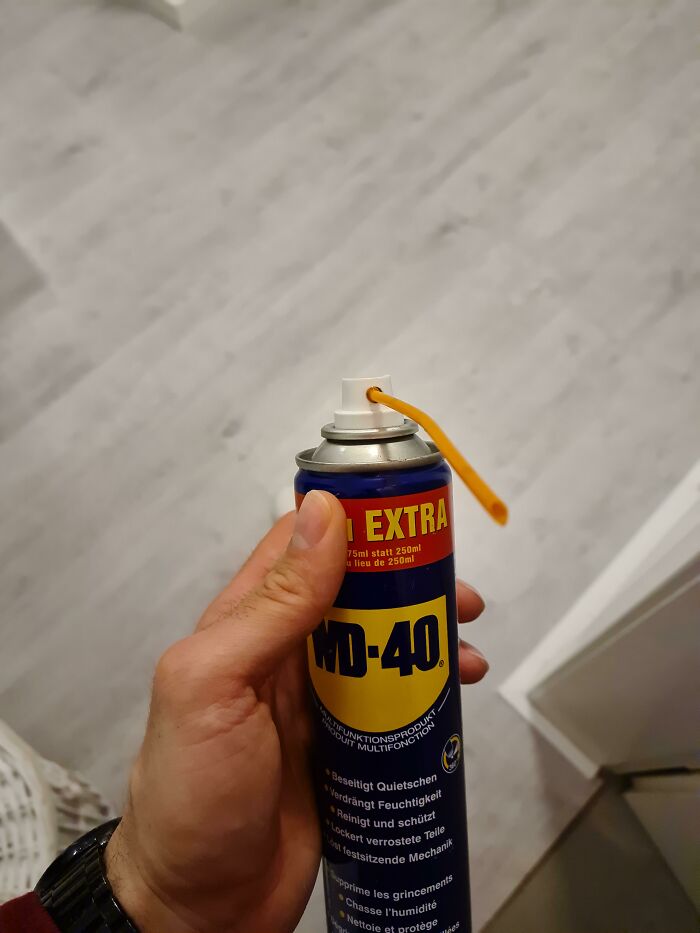 Lost The Straw To My Wd-40. Attached A New One From The Capri Sun Of My Son