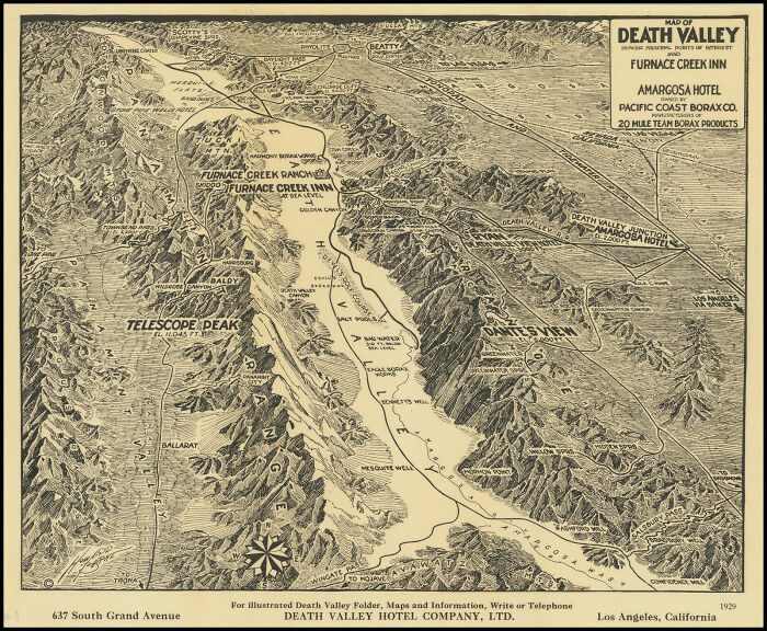 Tourist Map Of Death Valley (1929)