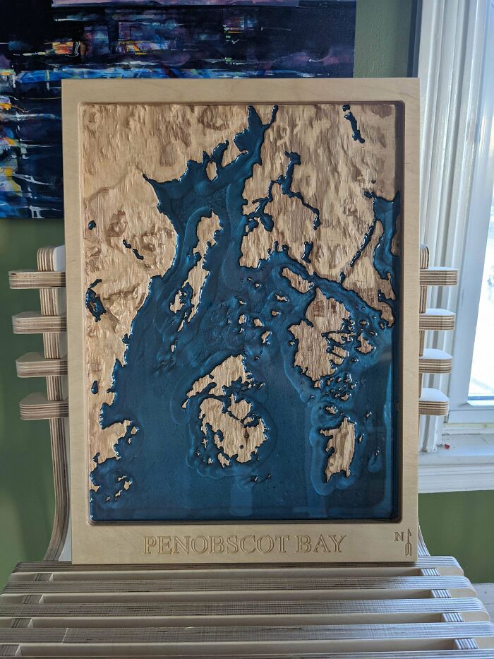 I Made A 3D Topographic Map Of Penobscot Bay, Off The Coast Of Maine