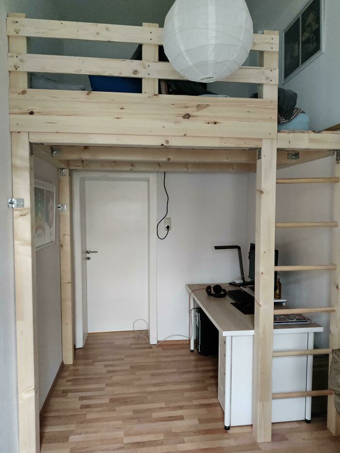 I Build Myself A Loft Bed. It's My First Real Build. It Came Off Better Than Expected, Kinda Proud Of It