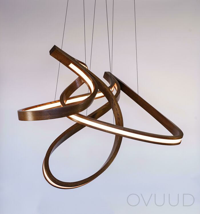 I Make Custom Lighting From Bent Ash/Oak - Here Is A Piece I Completed A Couple Weeks Back