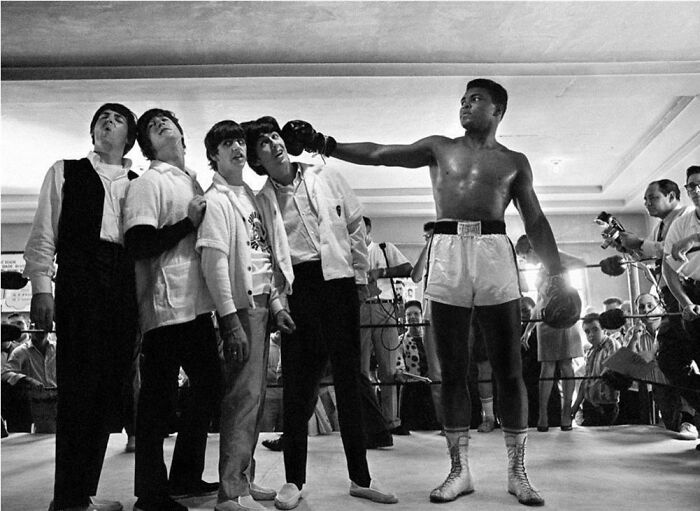 The Beatles Pose With “The Greatest”, Cassius Clay (Muhammad Ali), At The Fifth Street Gym On Miami Beach, 1964