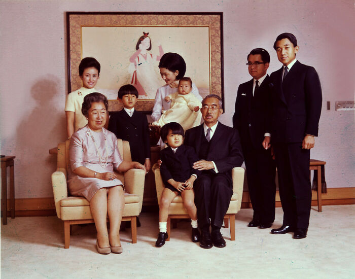 Emperor Of Japan Hirohito And Empress Nagako With Their Children And Grandchildren - 1970s