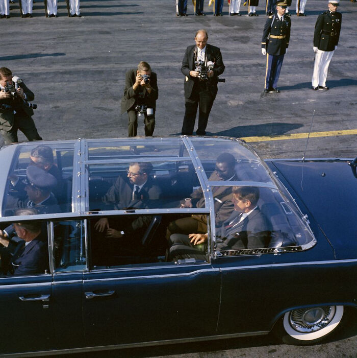 President John F. Kennedy And Ivory Coast President Felix Houphouet-Boigny In Bubble-Top Limousine, 22nd Of May 1962