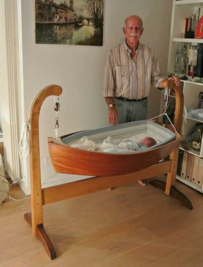 Grandpa Makes An Amazing Cradle For His Grandson