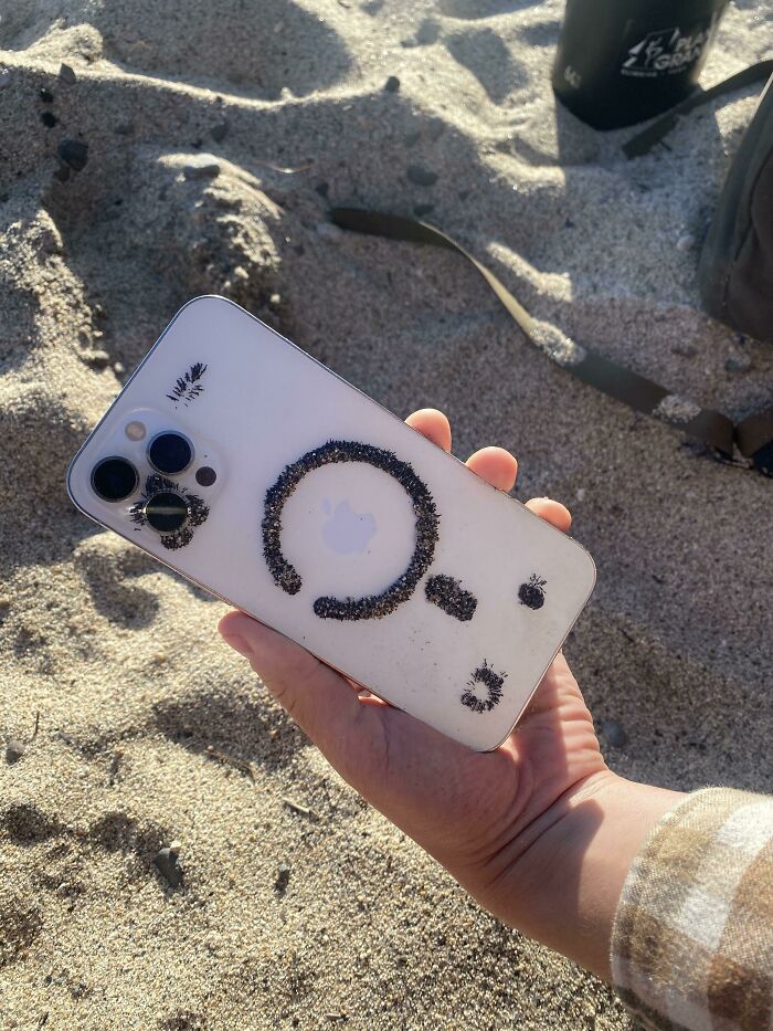 The Sand In Tahoe Is Magnetic And Stuck To My Phone