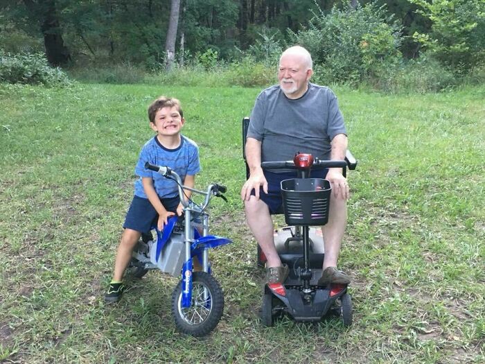 My Son (7) And My Grandpa (77) Go On A Ride Together At Least Once A Week